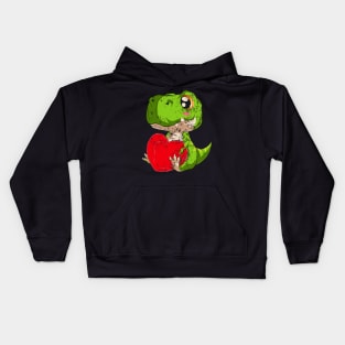 Kawaii T Rex Dinosaur St Valentine's Day Kids Hoodie